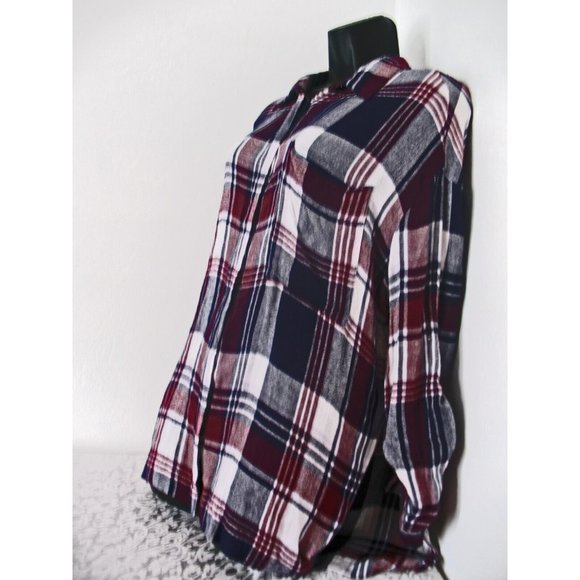 Catch Me Purple & Black Flannel L/S Shirt  Sz Small  ck measurement - Picture 5 of 8